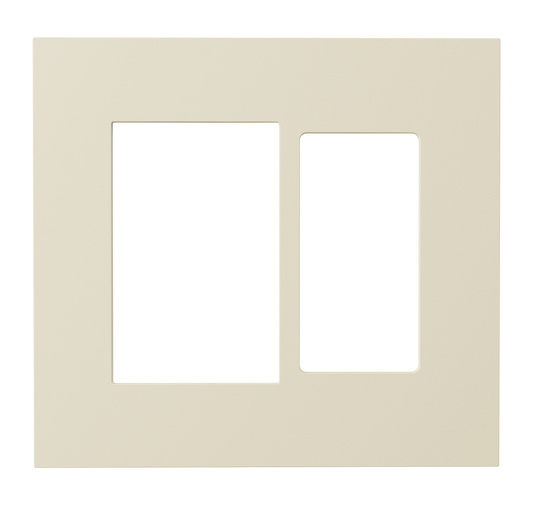 Crestron HZ2-FP-G2-D1-A - Horizon® 2 Faceplate, 2-Gang, 1-Decorator, Almond