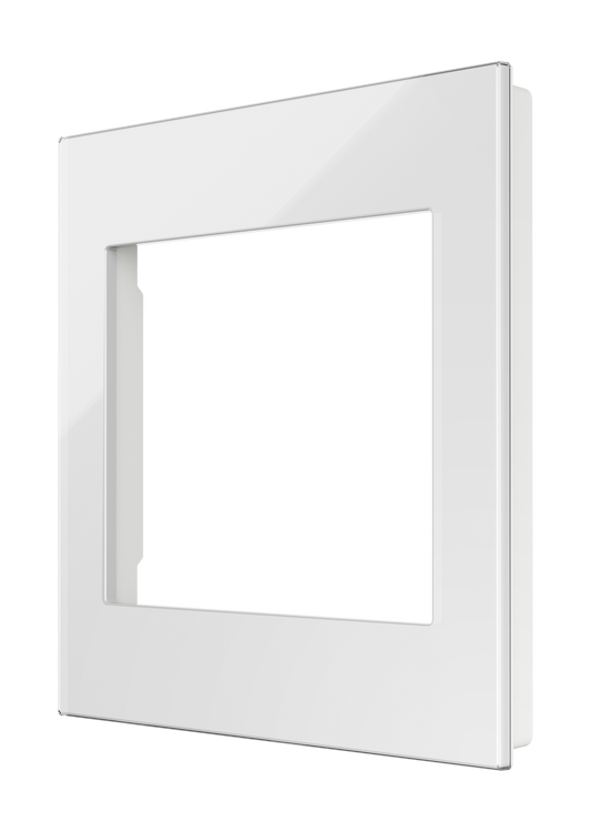 Crestron HZ2-FP-G2-GLASS-W - Horizon® 2 Faceplate, 2-Gang, White Glass
