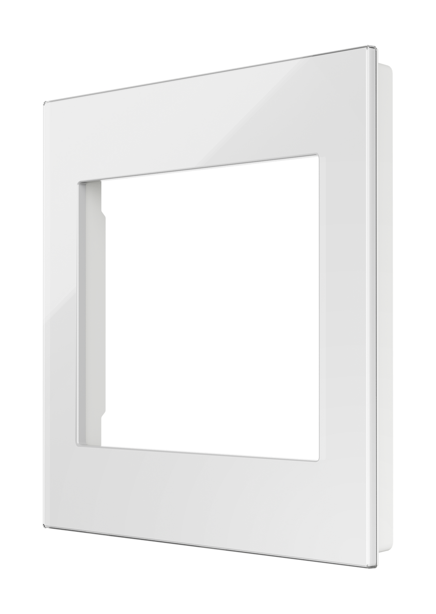 Crestron HZ2-FP-G2-GLASS-W - Horizon® 2 Faceplate, 2-Gang, White Glass