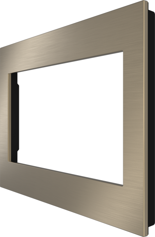 Crestron HZ2-FP-G3-B-BR-BRASS - Horizon® 2 Faceplate, 3-Gang, Brushed Brass with Black Rear