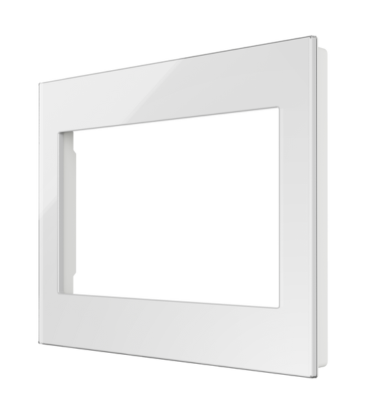 Crestron HZ2-FP-G3-GLASS-W - Horizon® 2 Faceplate, 3-Gang, White Glass
