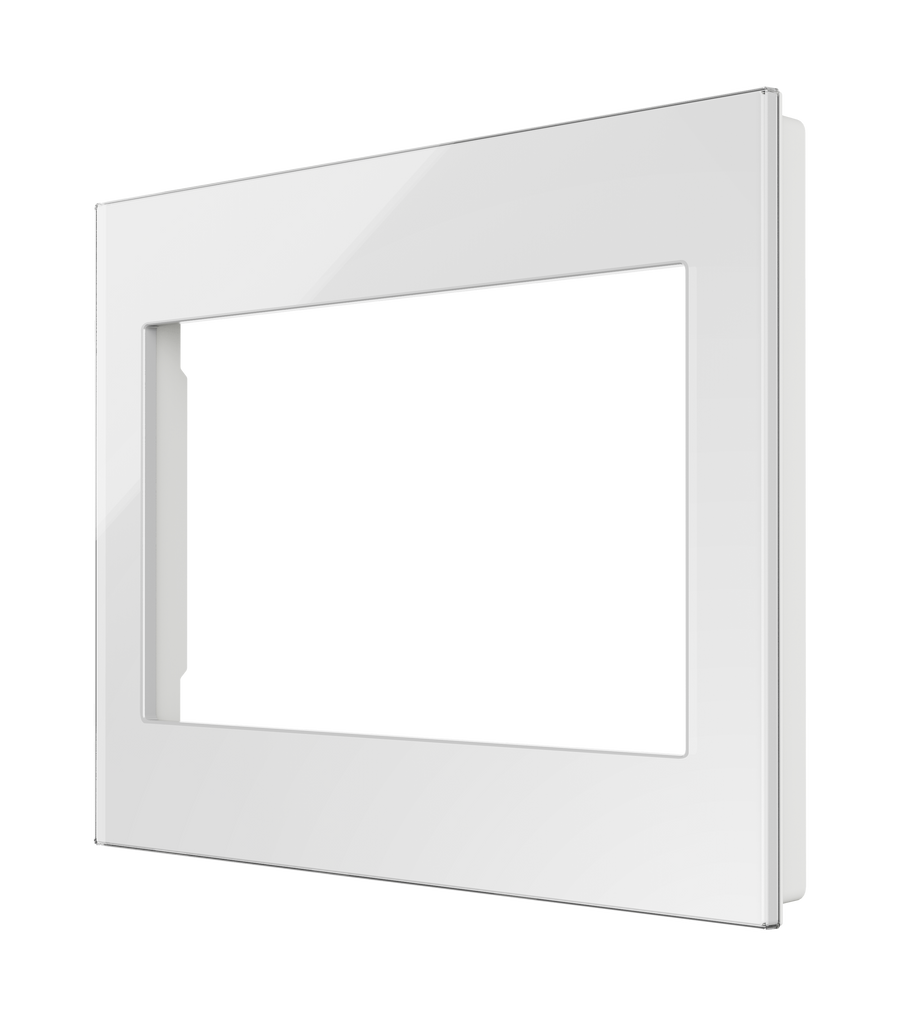 Crestron HZ2-FP-G3-GLASS-W - Horizon® 2 Faceplate, 3-Gang, White Glass