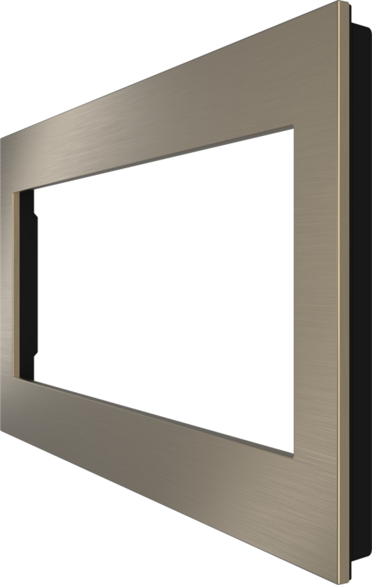 Crestron HZ2-FP-G4-B-BR-BRASS - Horizon® 2 Faceplate, 4-Gang, Brushed Brass with Black Rear