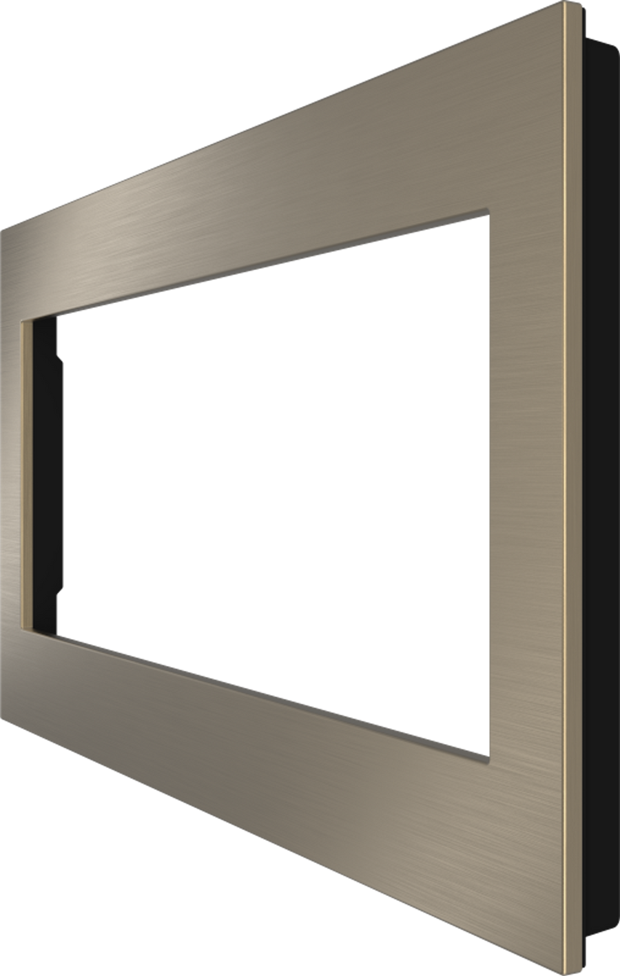 Crestron HZ2-FP-G4-B-BR-BRASS - Horizon® 2 Faceplate, 4-Gang, Brushed Brass with Black Rear