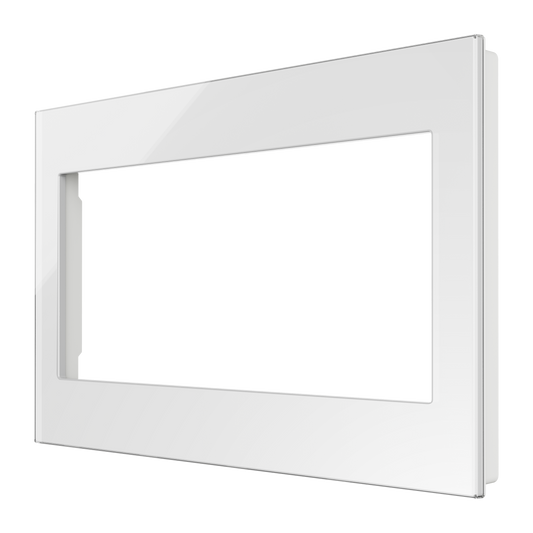 Crestron HZ2-FP-G4-GLASS-W - Horizon® 2 Faceplate, 4-Gang, White Glass