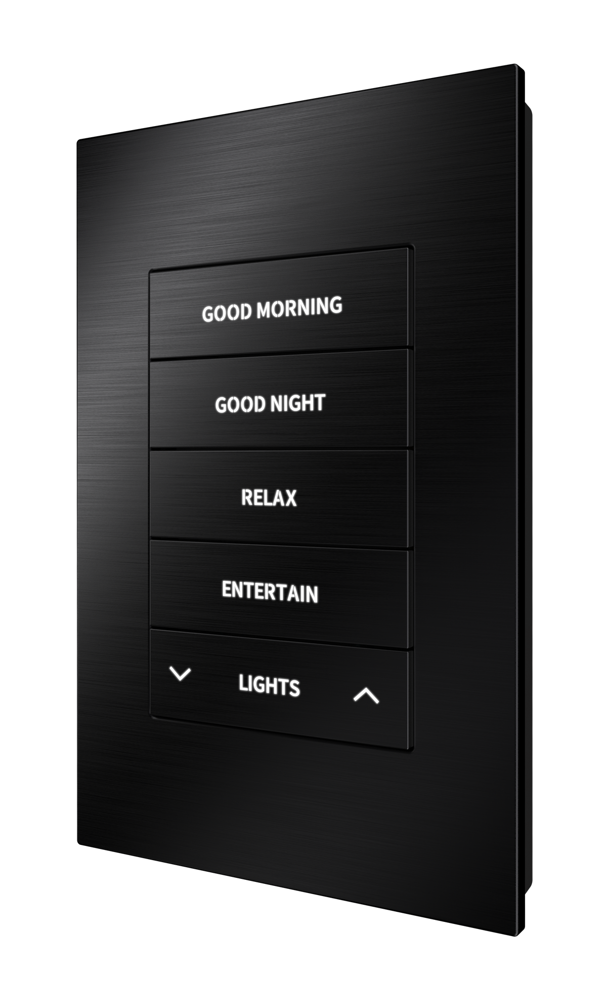 Crestron HZ2-KPEX-BR-BLK ENGRAVED - Horizon® 2 In-Wall Keypad with infiNET EX® Wireless Communication, 120 VAC, Custom Engraved, Brushed Black