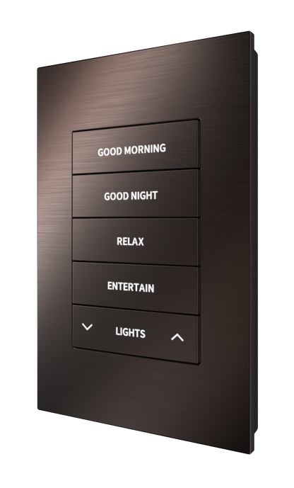 Crestron HZ2-KPEX-DRK-BRZ ENGRAVED - Horizon® 2 In-Wall Keypad with infiNET EX® Wireless Communication, 120 VAC, Custom Engraved, Dark Bronze