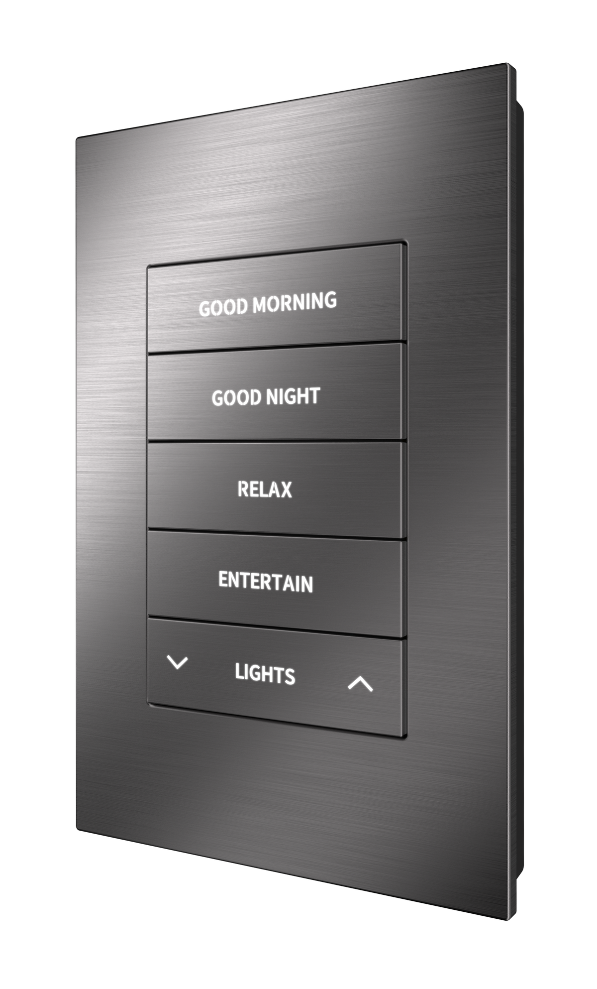 Crestron HZ2-KPEX-DRK-NKL ENGRAVED - Horizon® 2 In-Wall Keypad with infiNET EX® Wireless Communication, 120 VAC, Custom Engraved, Dark Nickel