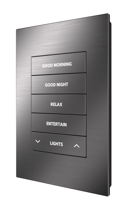 Crestron HZ2-KPEX-DRK-NKL ENGRAVED - Horizon® 2 In-Wall Keypad with infiNET EX® Wireless Communication, 120 VAC, Custom Engraved, Dark Nickel