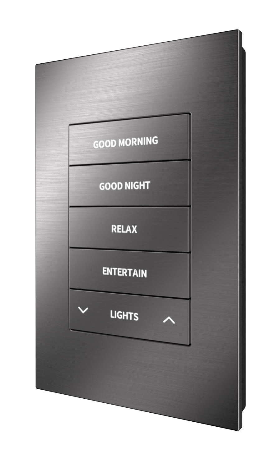 Crestron HZ2-KPEX-DRK-NKL ENGRAVED - Horizon® 2 In-Wall Keypad with infiNET EX® Wireless Communication, 120 VAC, Custom Engraved, Dark Nickel