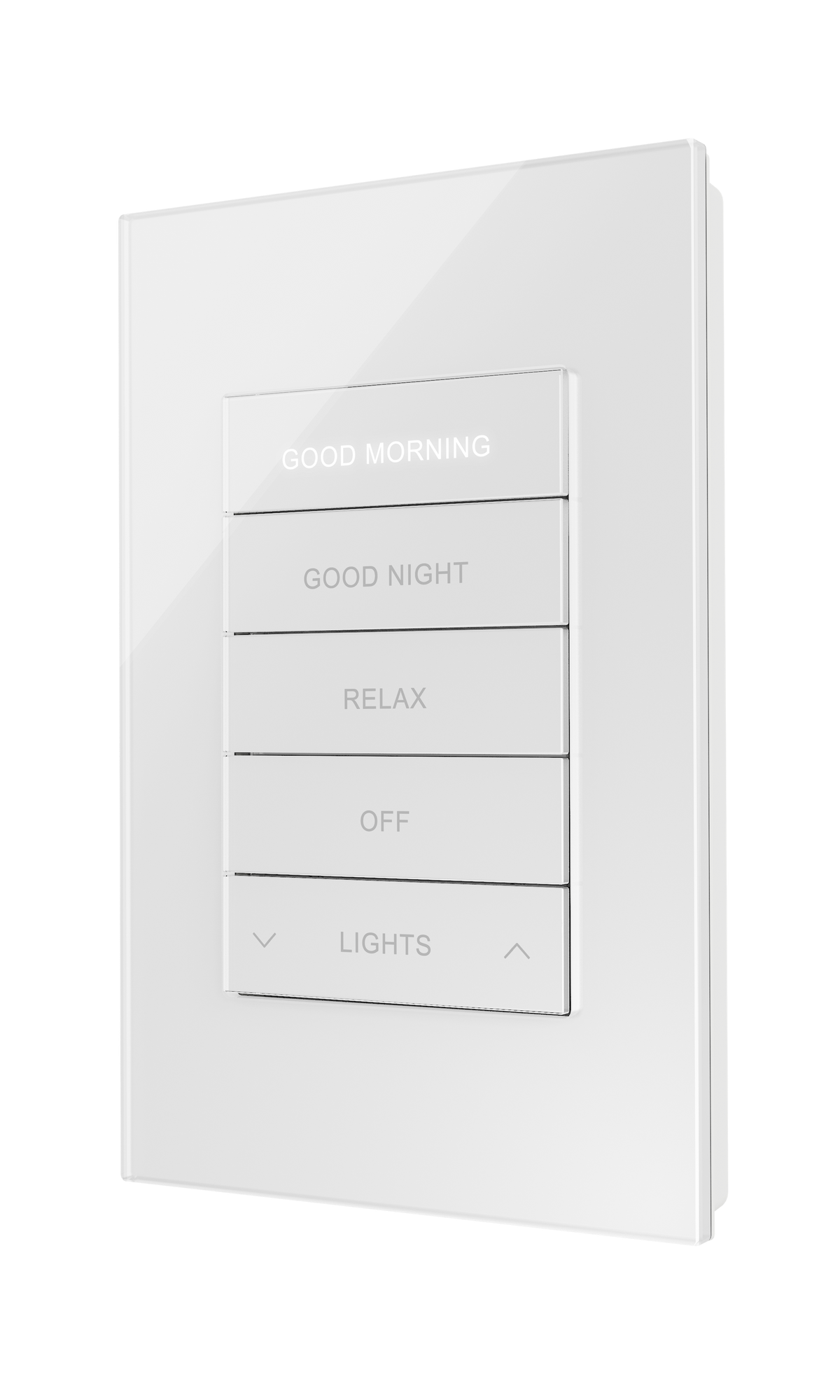 Crestron HZ2-KPEX-GLASS-W ENGRAVED - Horizon® 2 In-Wall Keypad with infiNET EX® Wireless Communication, 120 VAC, White Glass, Engraved