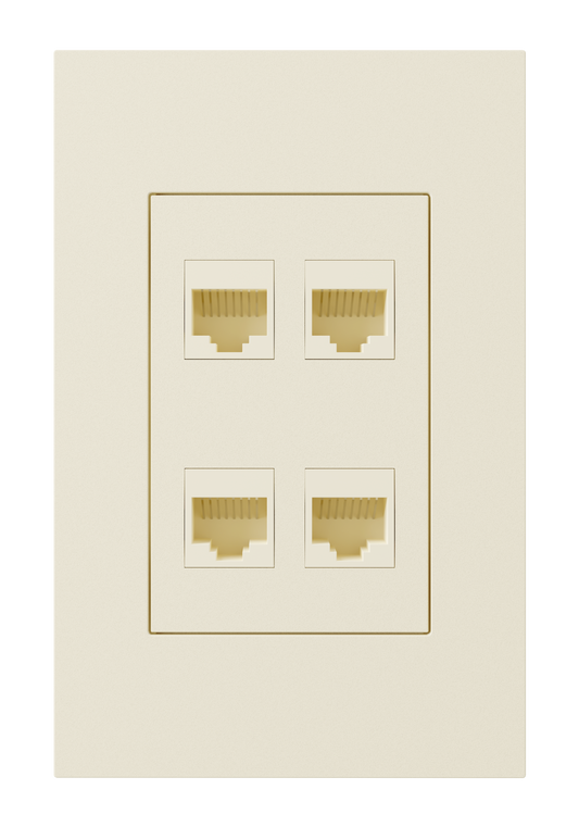 Crestron HZ2A-KEY4-A - Horizon® 2 Keystone Plate, 4 position, Almond