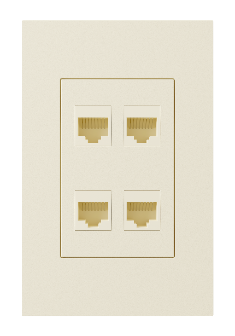 Crestron HZ2A-KEY4-A - Horizon® 2 Keystone Plate, 4 position, Almond