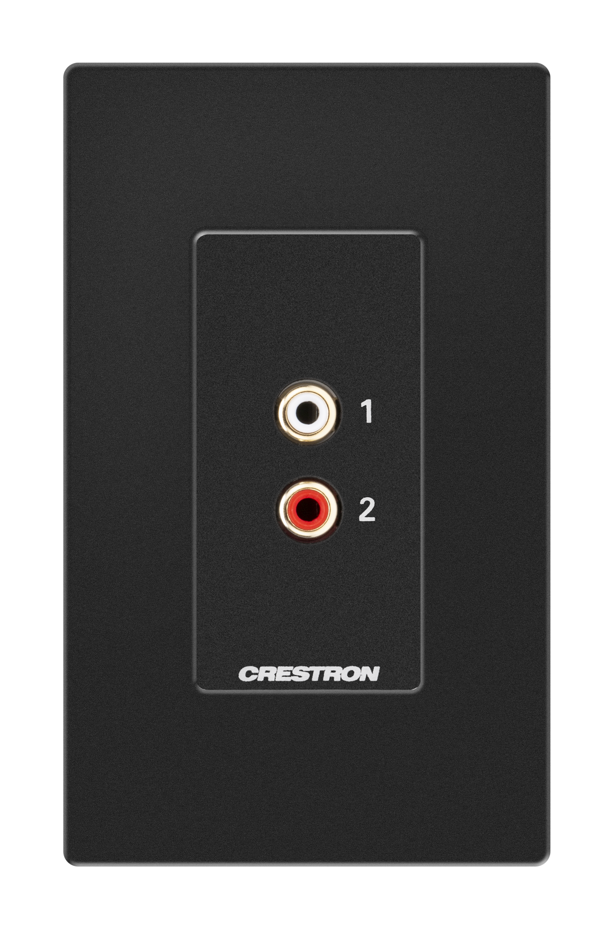 Crestron MP-WP-2RCAO-1G - Media Presentation Wall Plate - RCA, Black, 1-Gang