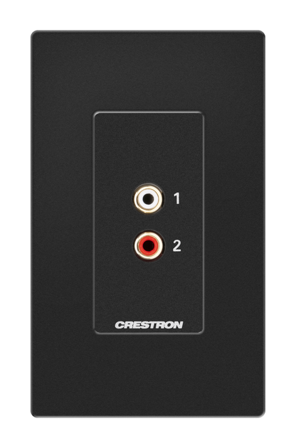Crestron MP-WP-2RCAO-1G - Media Presentation Wall Plate - RCA, Black, 1-Gang