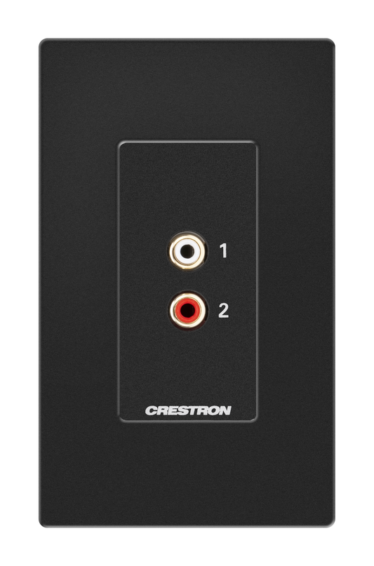 Crestron MP-WP-2RCAO-1G - Media Presentation Wall Plate - RCA, Black, 1-Gang