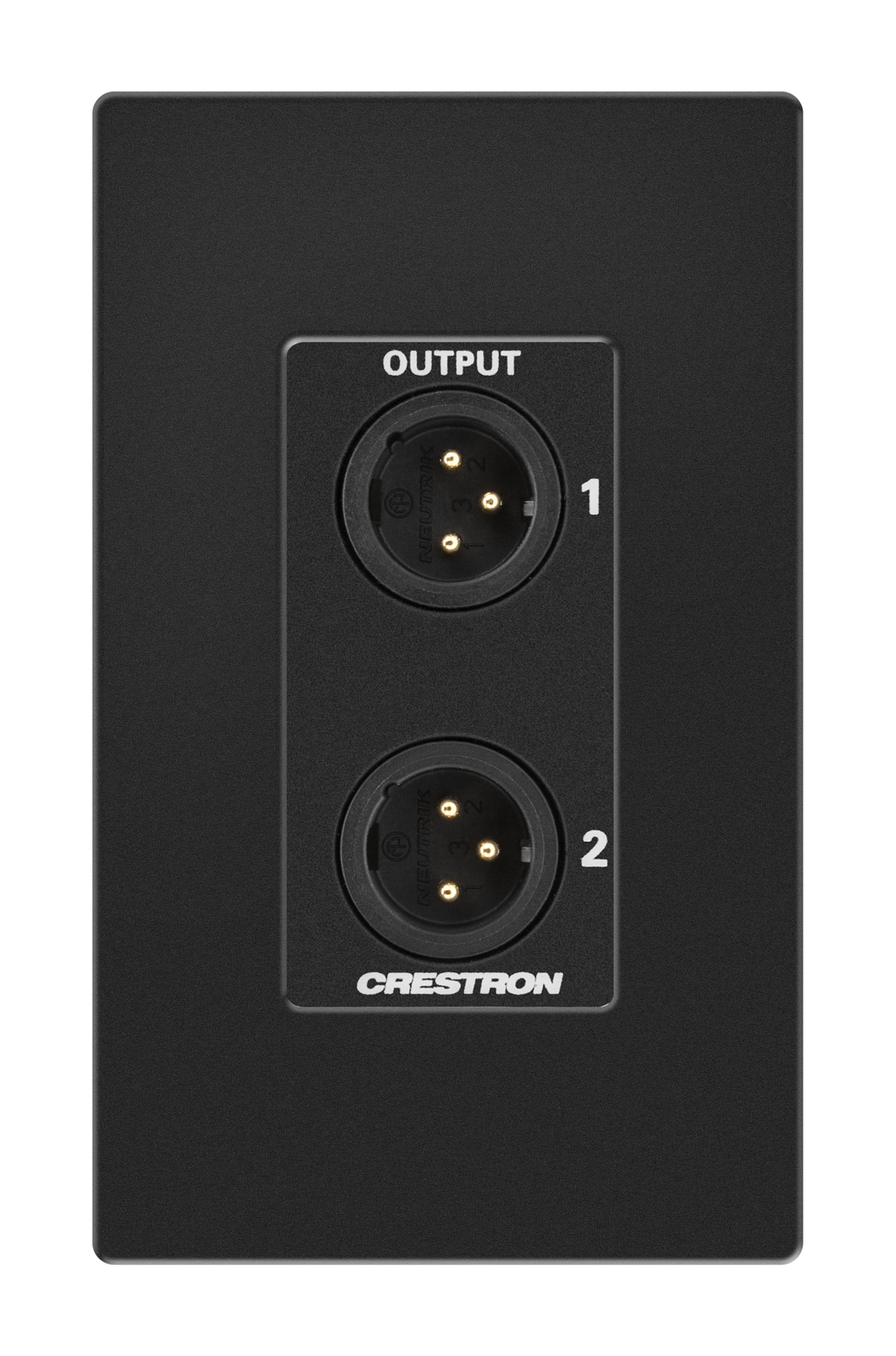 Crestron MP-WP-2XLRO-1G - Media Presentation Wall Plate - XLR, Black, 1-Gang