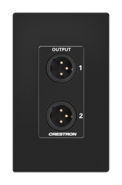 Crestron MP-WP-2XLRO-1G - Media Presentation Wall Plate - XLR, Black, 1-Gang