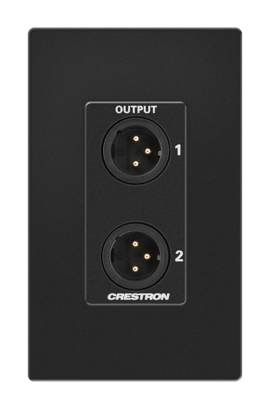 Crestron MP-WP-2XLRO-1G - Media Presentation Wall Plate - XLR, Black, 1-Gang