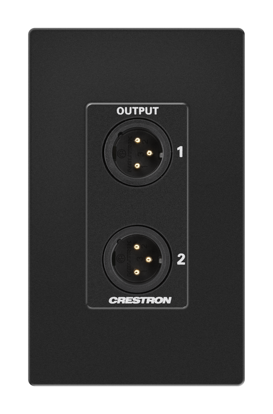 Crestron MP-WP-2XLRO-1G - Media Presentation Wall Plate - XLR, Black, 1-Gang