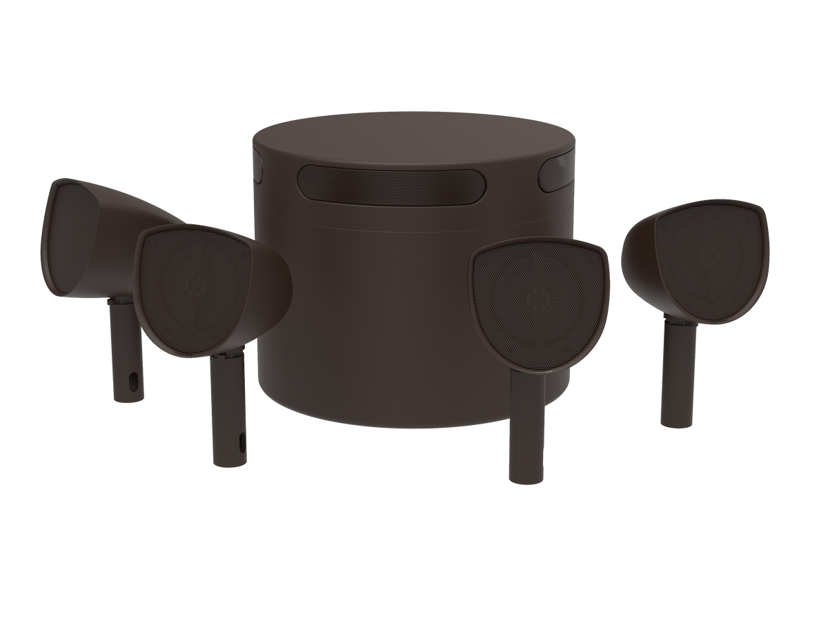 Crestron REFERENCE OD4.1-4-S10-BRZ-T KIT - Reference 4.1 Landscape Solution, Bronze Textured, Four 4 in. Satellites, One 10 in. Subwoofer