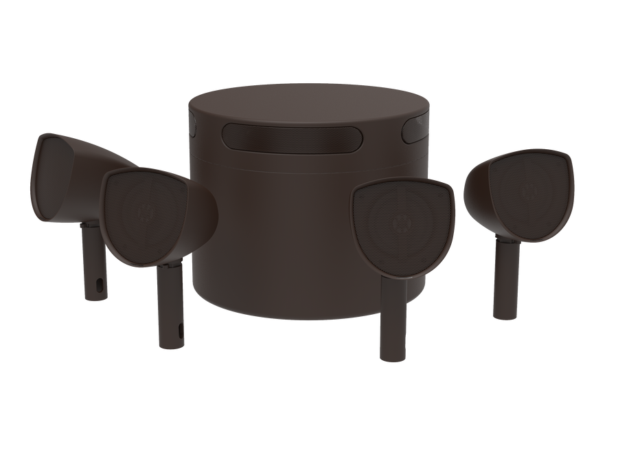 Crestron REFERENCE OD4.1-4-S10-BRZ-T KIT - Reference 4.1 Landscape Solution, Bronze Textured, Four 4 in. Satellites, One 10 in. Subwoofer