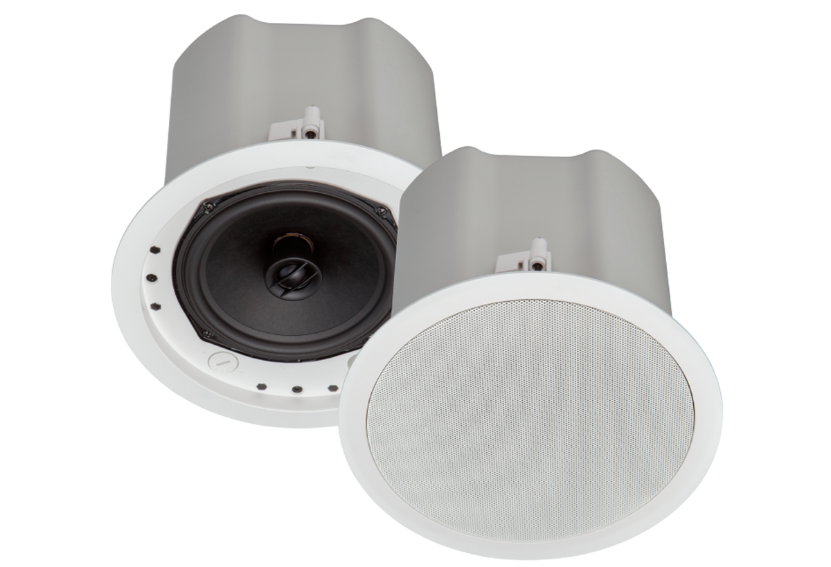 Crestron SAROS ICI6T-W-T-EACH+ - Saros® Integrator 6.5” 2-Way In-Ceiling Speaker, White Textured, Single (must be ordered in multiples of 2)