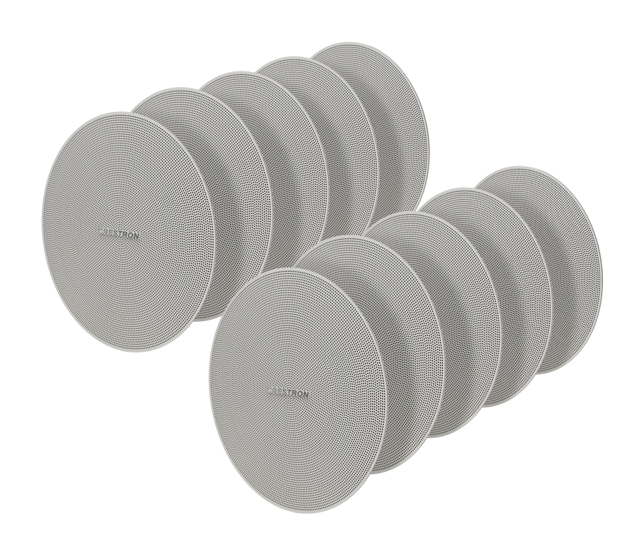 Crestron SPKA-GRILLE-SAROS DM-NAX-IC4A/P-W-10 - Round Grilles for Saros® 3 in. Full-Range In-Ceiling Speakers, White, 10-Pack