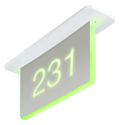 Crestron SSC-100-EL-USB KIT - Room Availability Hall Sign, Enhanced Legibility, Ceiling Mount with USB-C Adapter, Without Engraving