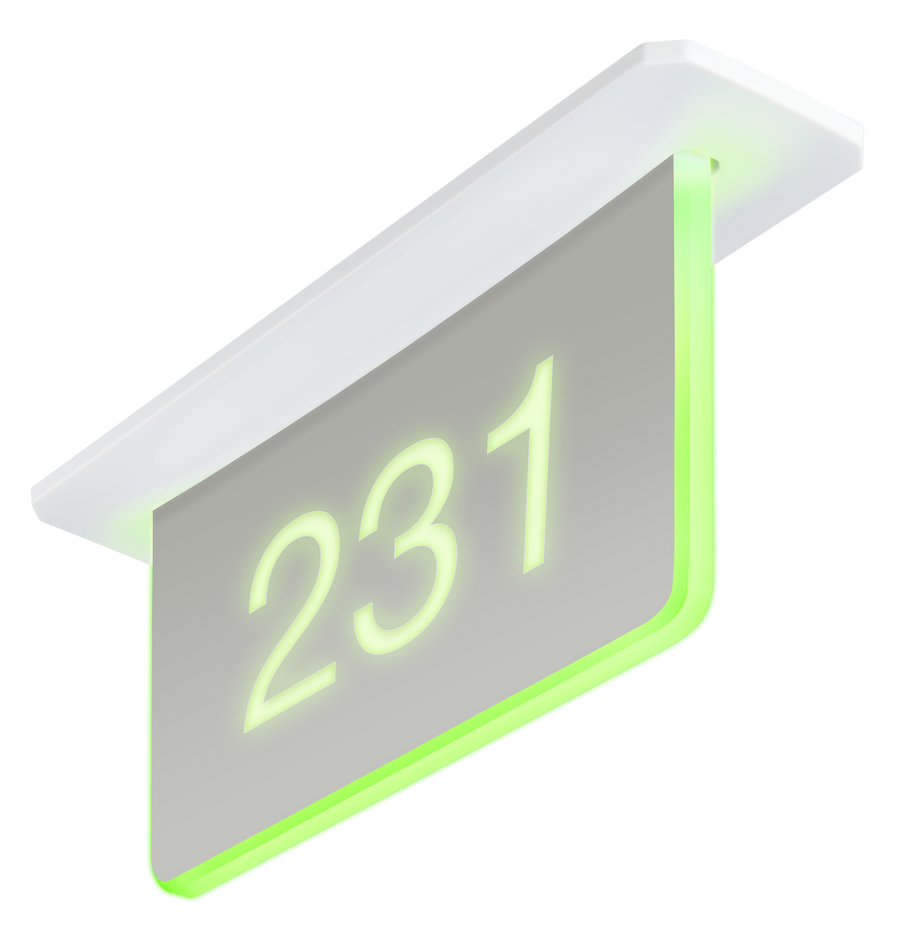 Crestron SSC-102-EL-USB KIT - Room Availability Hall Sign, Ceiling Mount with USB-C Adapter, Includes Custom Engraving