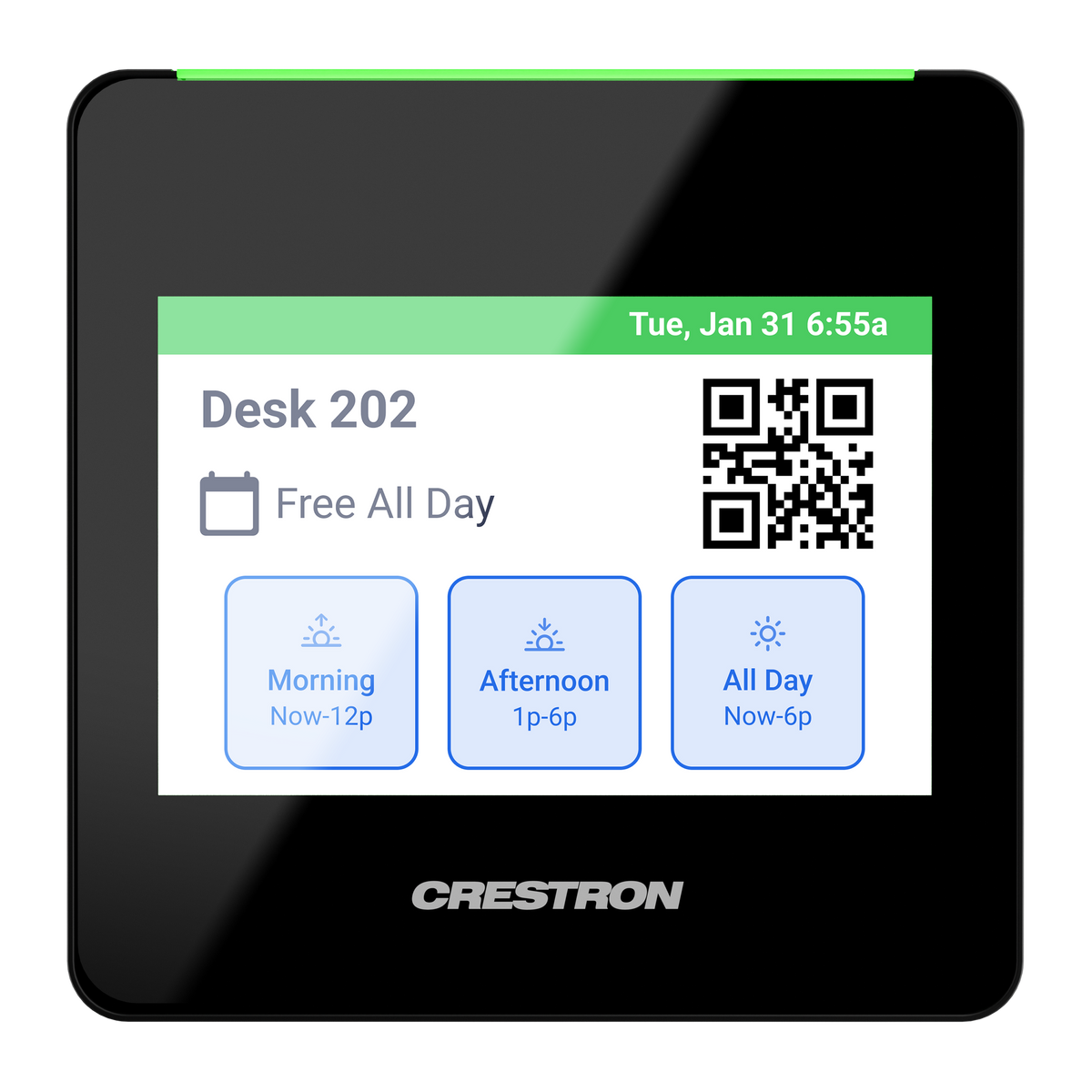 Crestron TSS-470E-B-T - 3.5 in. Desk Scheduling Touch Screen, Black Textured