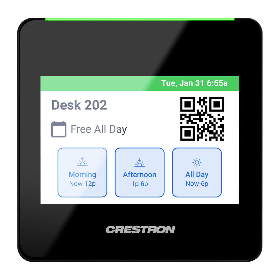 Crestron TSS-470E-B-T - 3.5 in. Desk Scheduling Touch Screen, Black Textured