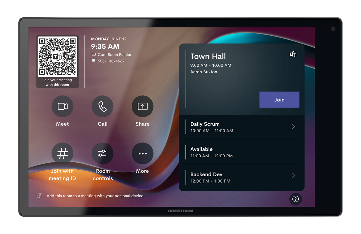 Crestron TSW-1080-UC-B - 10.1 in. Wall Mount Touch Screen, Unified Communication Version