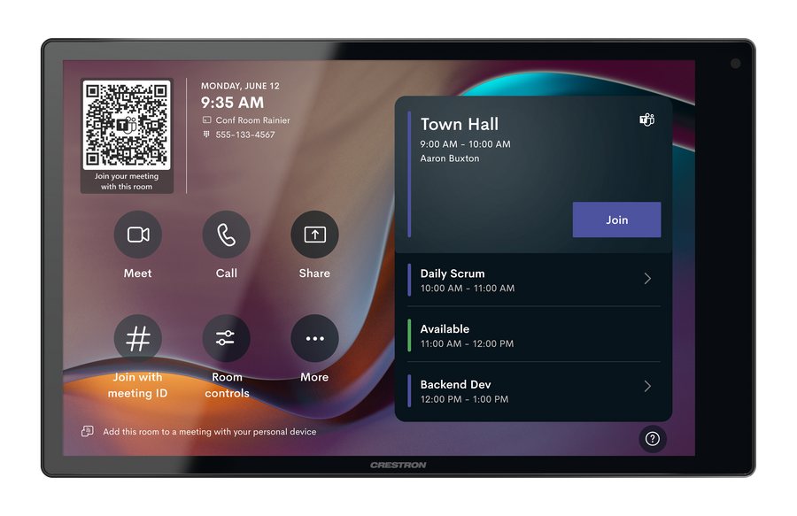 Crestron TSW-1080-UC-B - 10.1 in. Wall Mount Touch Screen, Unified Communication Version