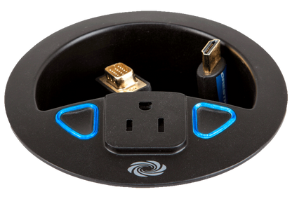 Crestron TT-100-B-T - Crestron Connect It™ Cable Caddy w/120V Outlet, No Cables, Black Textured