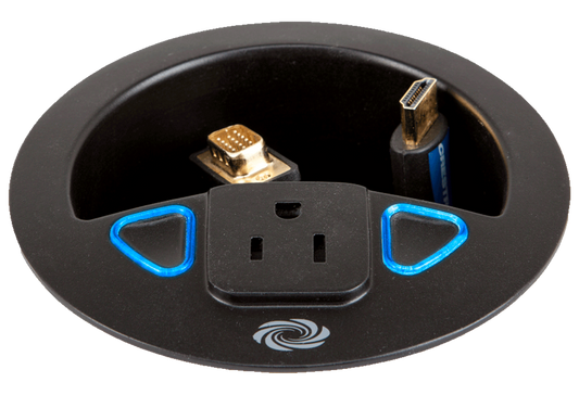 Crestron TT-100-B-T - Crestron Connect It™ Cable Caddy w/120V Outlet, No Cables, Black Textured