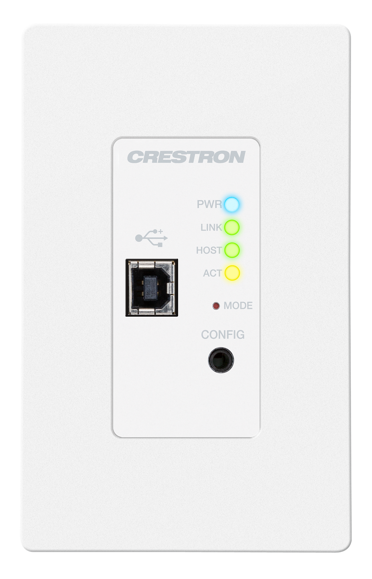 Crestron USB-EXT-2-LOCAL-1G-W - USB over Category Cable Extender Wall Plate, Local, White