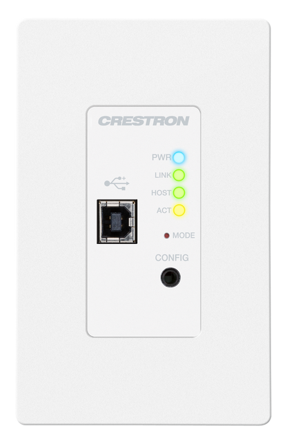 Crestron USB-EXT-2-LOCAL-1G-W - USB over Category Cable Extender Wall Plate, Local, White