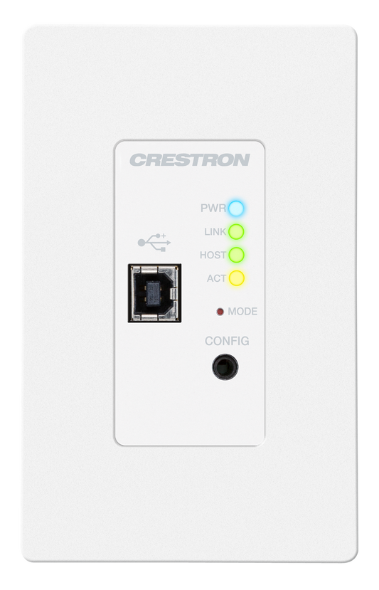 Crestron USB-EXT-2-LOCAL-1G-W - USB over Category Cable Extender Wall Plate, Local, White