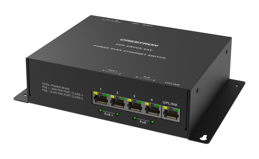 Crestron CEN-SWPOE-5AC - 5-Port PoE Network Switch
