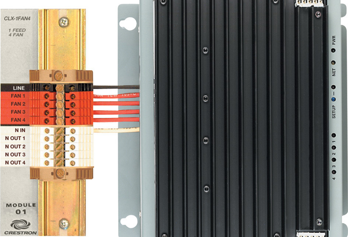 Crestron CLX-1FAN4 - 4 Channel Fan Speed Control Module, Single Feed