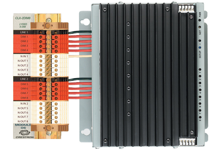 Crestron CLX-2DIM8 - 8 Channel Dimmer Module, 2 Feeds, 120V