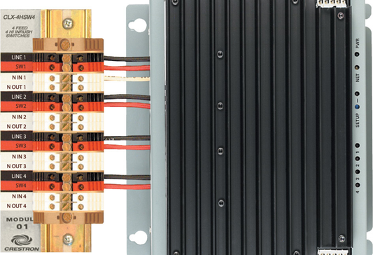 Crestron CLX-4HSW4 - 4 Channel High-Inrush Switch Module, 4 Feeds, 120V
