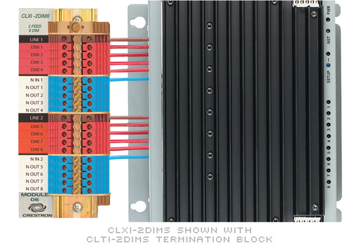Crestron CLXI-2DIM8 - 8 Channel Dimmer Module, 2 Feeds - International Version, 230V