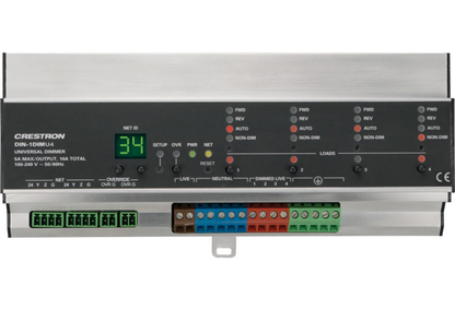 Crestron DIN-1DIMU4 - 4 Channel Universal Dimmer, 1 Feed, DIN Rail Mount