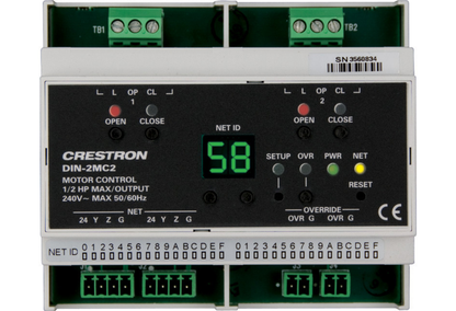 Crestron DIN-2MC2 - DIN Rail Motor Control, 2 feeds, 2 channels