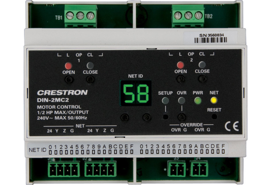 Crestron DIN-2MC2 - DIN Rail Motor Control, 2 feeds, 2 channels