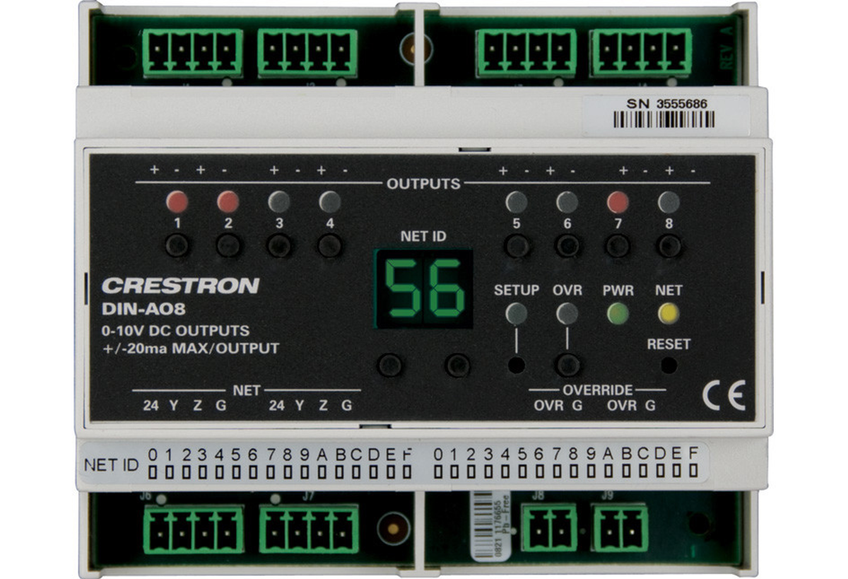 Crestron DIN-AO8 - DIN Rail Analog Output Module