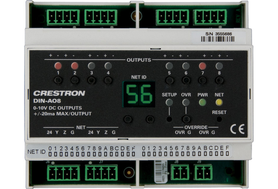 Crestron DIN-AO8 - DIN Rail Analog Output Module
