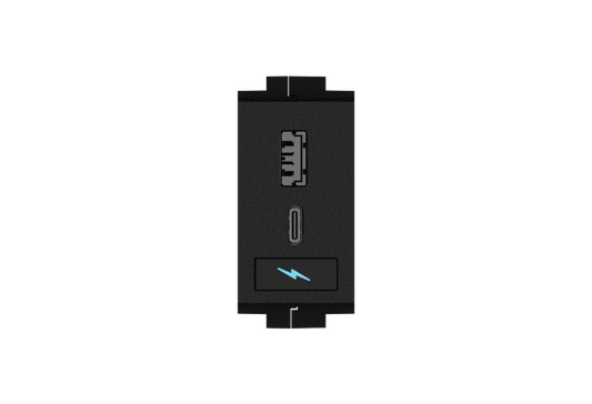 Crestron FT2A-CHGR-USBA/C - USB Rapid Charging Module for FT2 ELEC Series, USB Type-C & Type-A High Power Charging Ports, Bus Powered